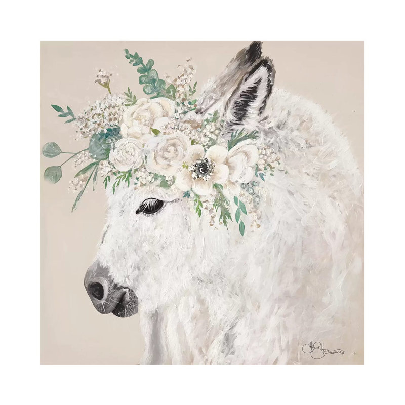Hope The Donkey by Hollihocks Art - Wrapped Canvas Print, 30.48 cm H x 30.48 cm W