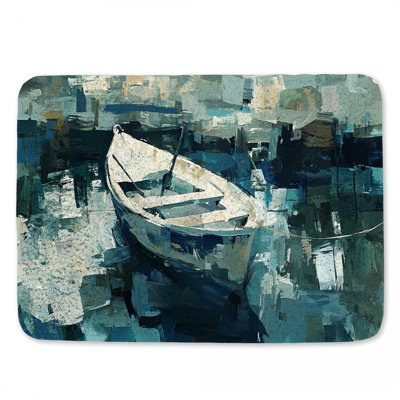 Tapis de bain en barque, décor de paysage marin, salle de bain bord de mer