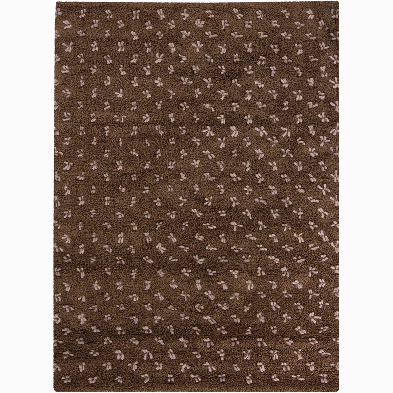 Strata Brown/White Area Rug, Brown/Light Gray, Round 7'9"