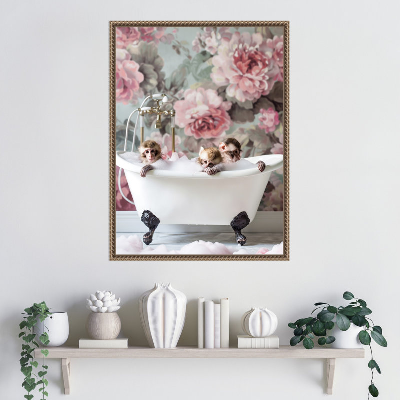«Blossom Bath» par Hostetter, reproduction d'art sur toile encadrée, H 24 po x l 18 po