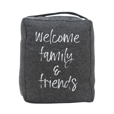Butoir de plancher en tissu Welcome Friends & Family