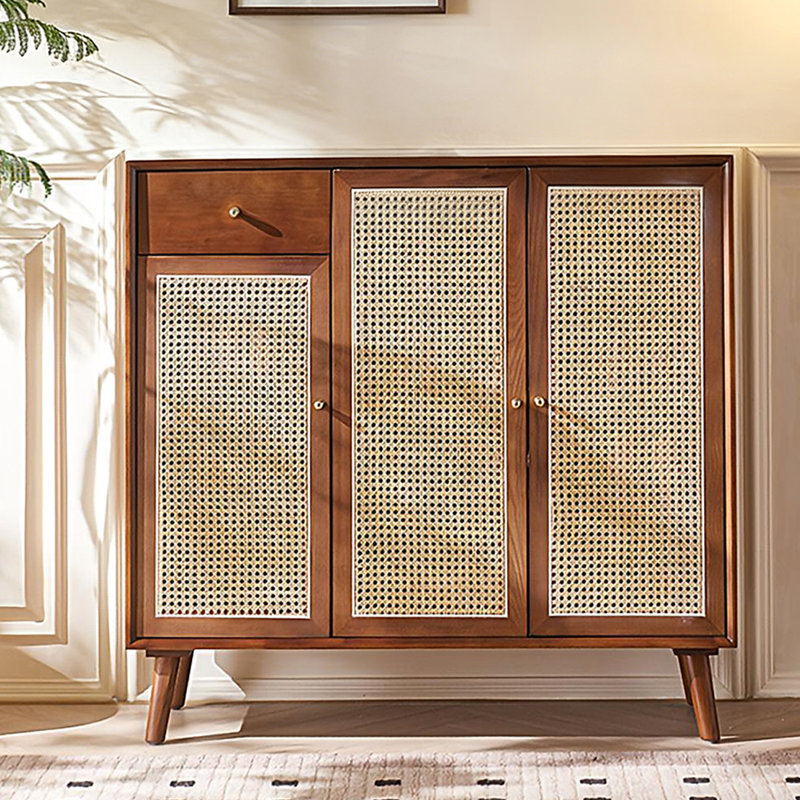 Retro Nut-Brown Solid wood Shoe Storage