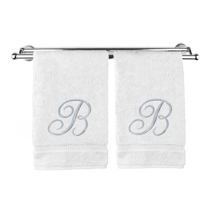 Super Plush Hand Towel, White/Silver, B