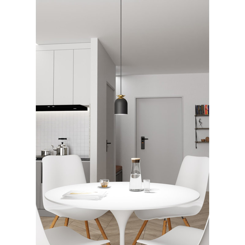 Ahalya 1 - Light Matte Black Pendant, Matte Black