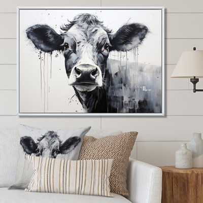 Minimalism Black And White Cow I