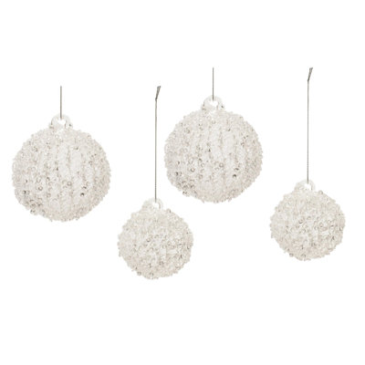 Boules en verre (ensemble de 4) - décorations d'arbre de Noël 2,5 po et 3 po