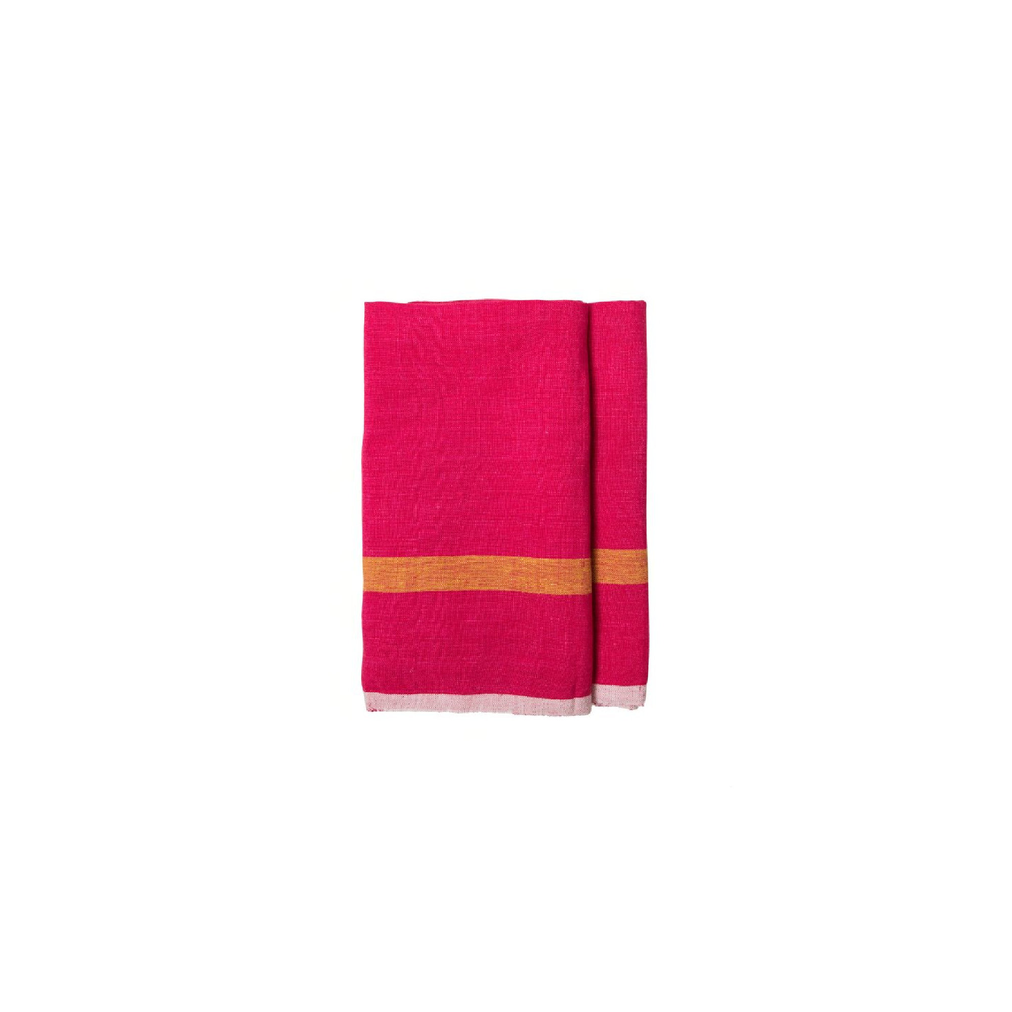 Stripe Tea Towel Kitchen Towel, Pink/Lime