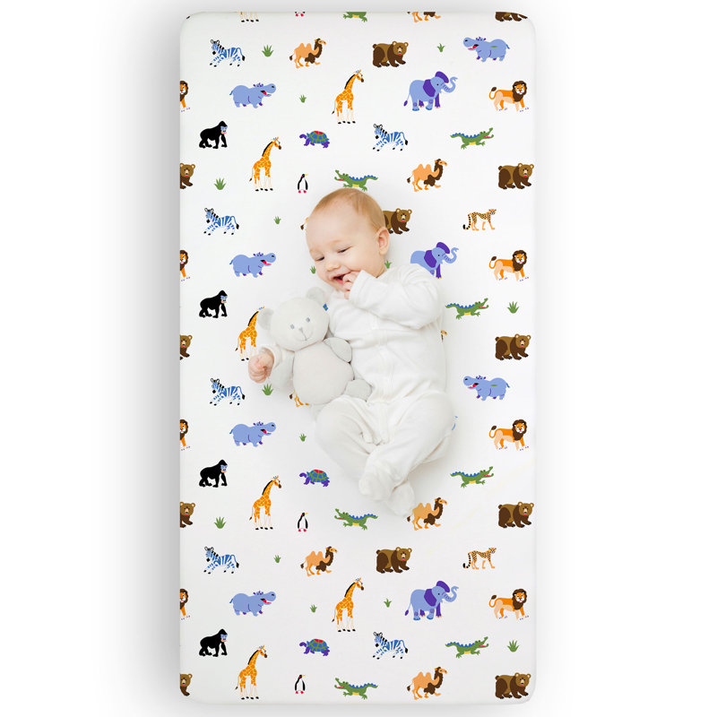 Drap pour lit de bébé 100% microfibre Wildkin Kids - Drap-housse doux et respirant - Animaux sauvages