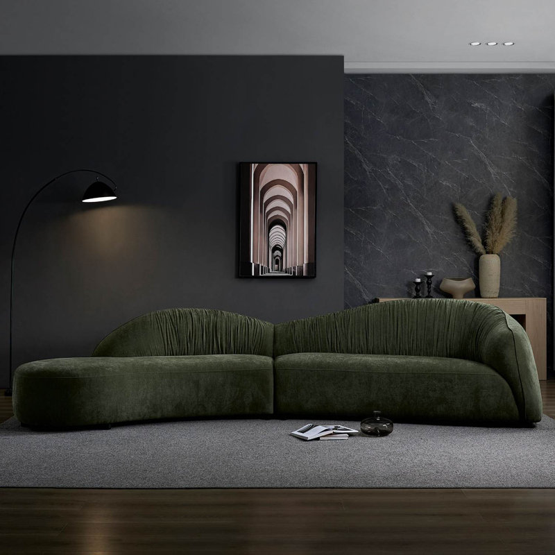 Canapé modulaire incurvé surdimensionné 145,67 po, Orienté à gauche (vu de face)