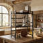 Adjustable 3-Tier Expandable Kitchen Shelf & Printer Rack - Black