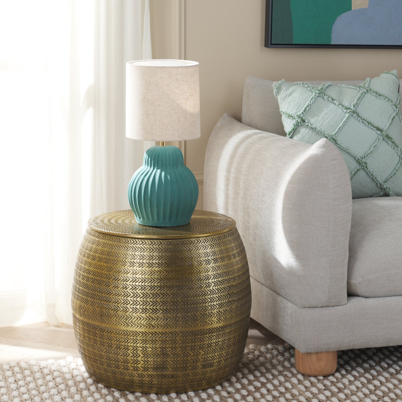 Damauri Side Table W/ Storage, Antique Brass