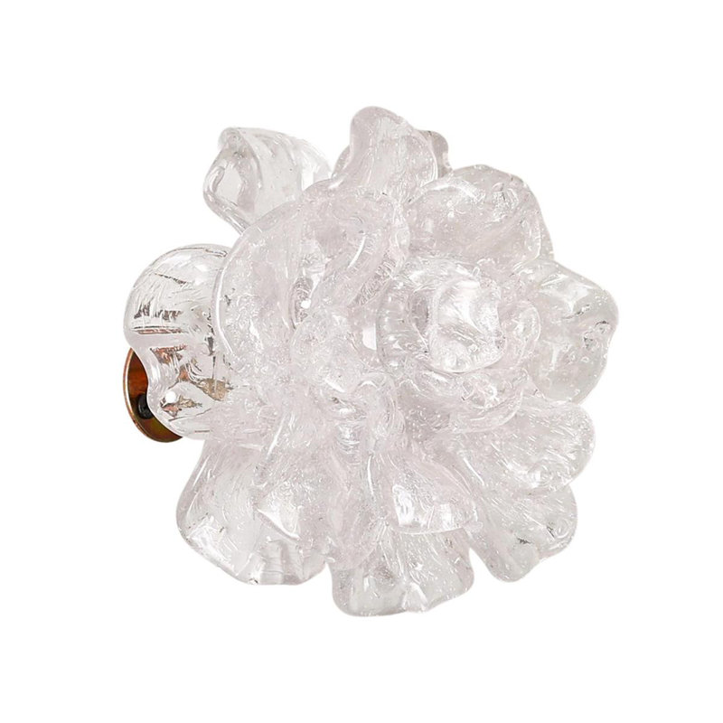 Clear Glass Flower Wall Art