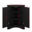 Armoire de rangement d'angle, armoire de rangement triangulaire pour salle de bain avec tablettes réglables, armoire de plancher autoportante avec 2 portes-1502743945