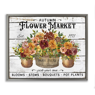  "Autumn Flower Market", art mural encadré sur toile flottante par Creatif Belle