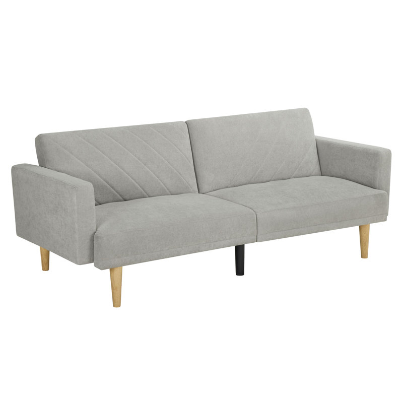 Canapé-lit multifonctionnel avec 2 sièges Itu, Velours gris velours, H 29,9 po x l 75,6 po x P 38,3 po