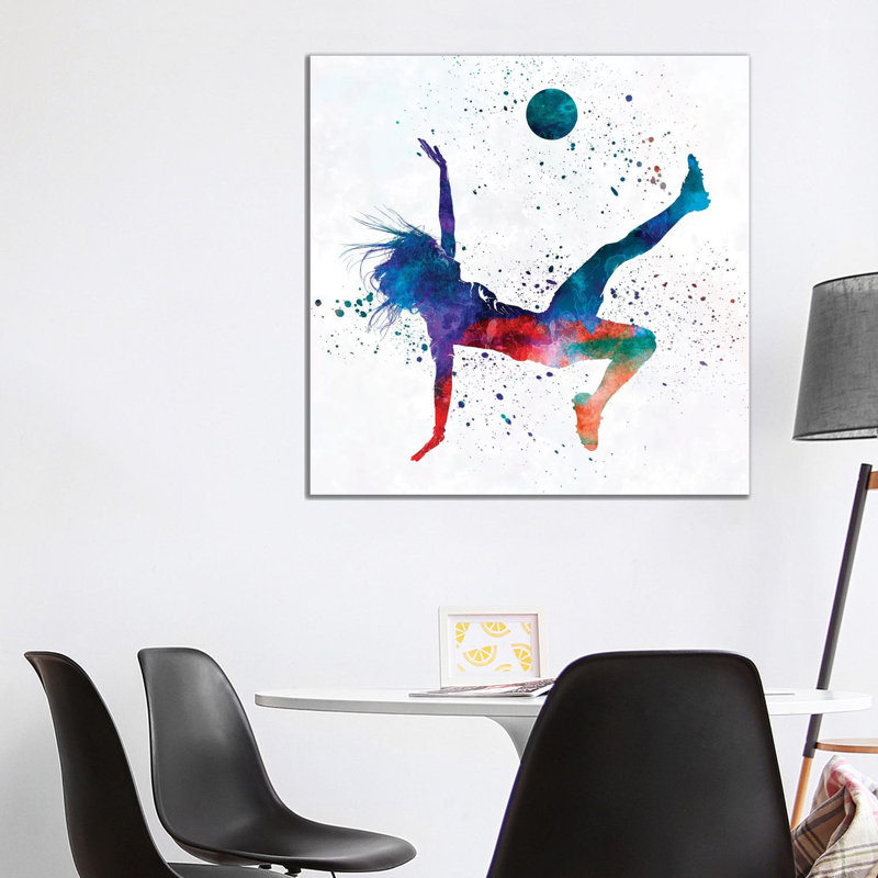 Woman Soccer Player 08 2 1 Piece Painting on Canvas, 93.98 cm H x 93.98 cm W x 1.91 cm D, Wrapped Canvas
