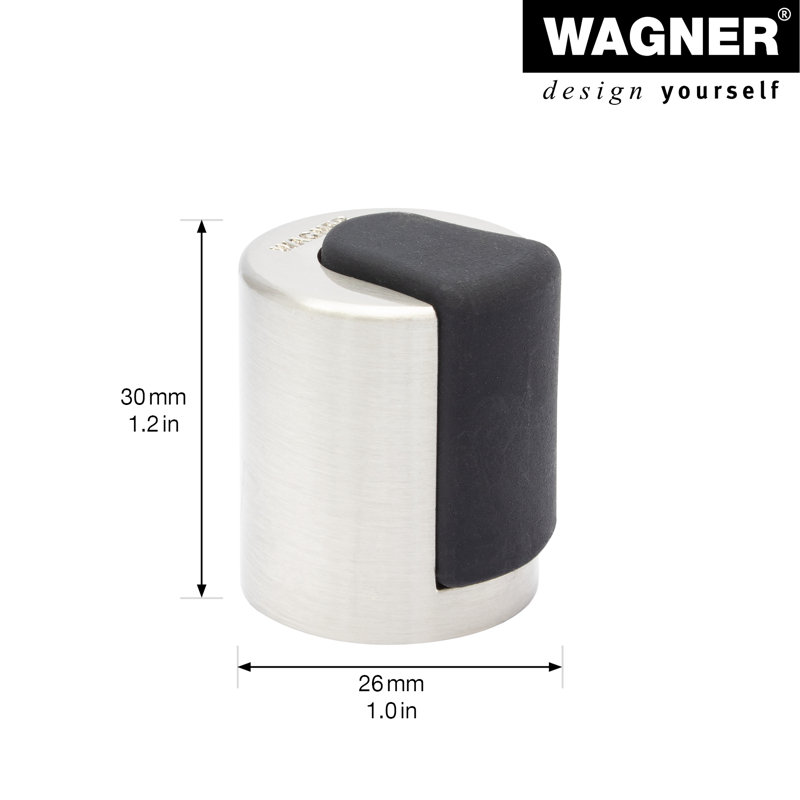 Butoir de porte - Fixation au sol en métal brossé (0,98 po x 0,98 po x 1,18 po), H 1,18 po x l 4 po x P 5,5 po