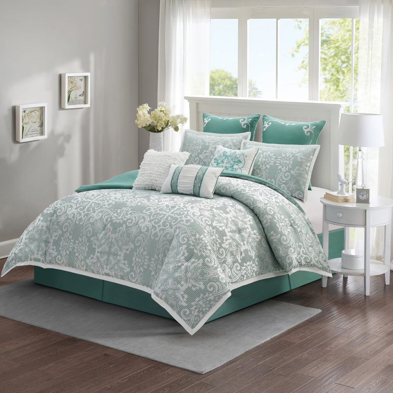 California King Sage Microfiber 9-Piece Comforter Set