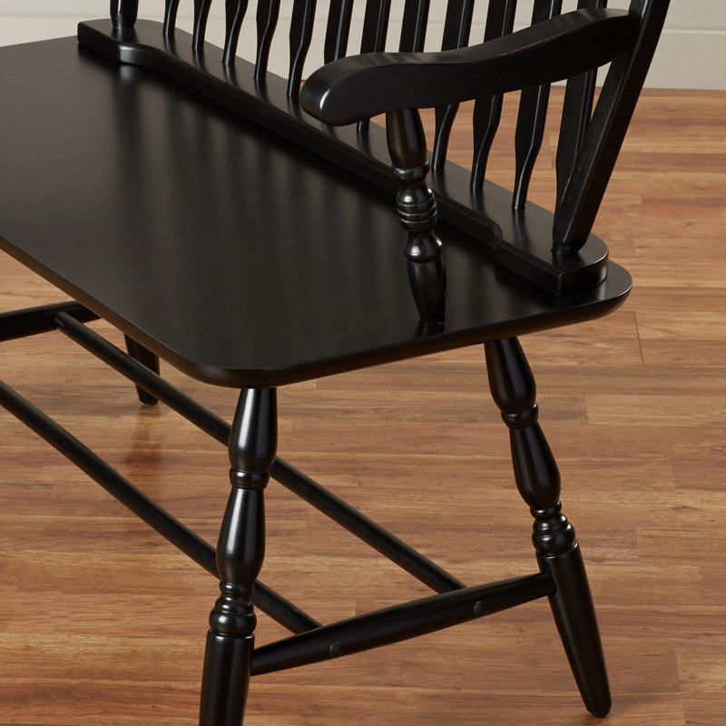 Banc en bois Luray, Noir antique