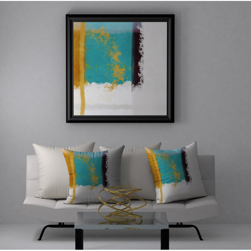Coussin décoratif abstraite, 20 po X 20 po