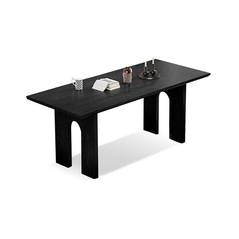 Black Rectangular Solid Dining Table For Dining Room/Kitchen, 29.53”H x 70.87”L x 31.5”W