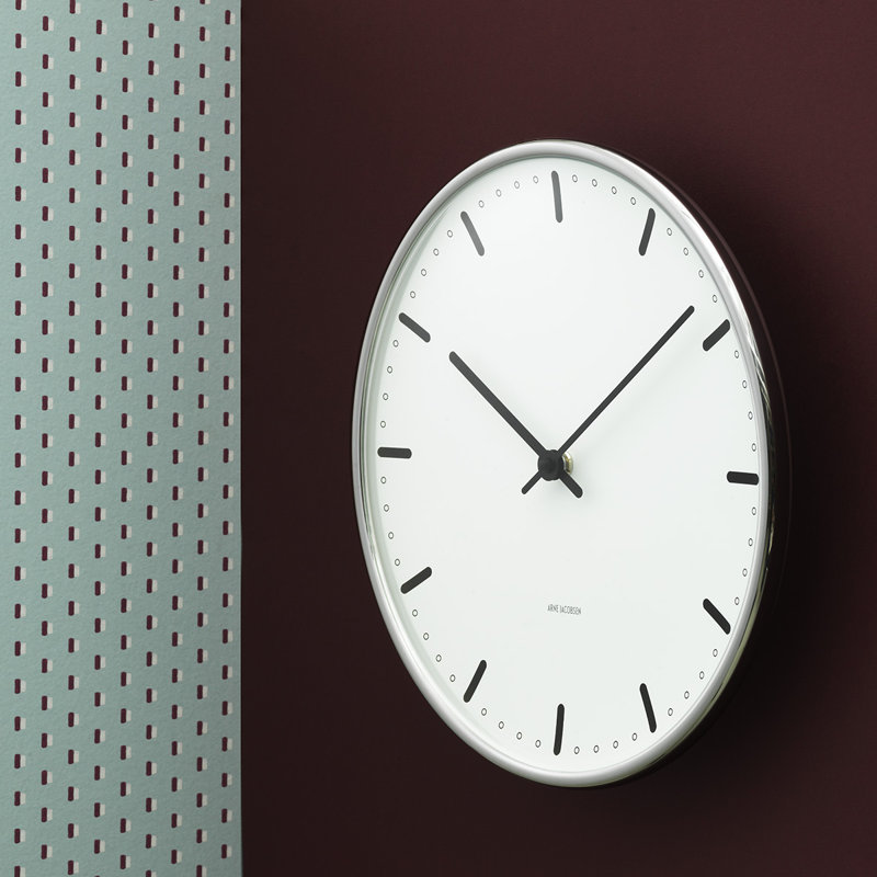 Small White and Black Modern Wall Clock
