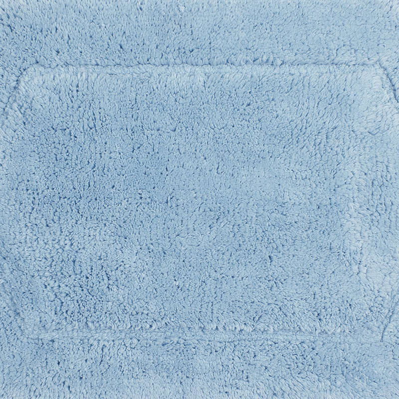 Morissette 100% Cotton Bath Rug, Non-Slip, Quick Dry, Absorbent, Machine Washable - 4 Piece Set, Blue