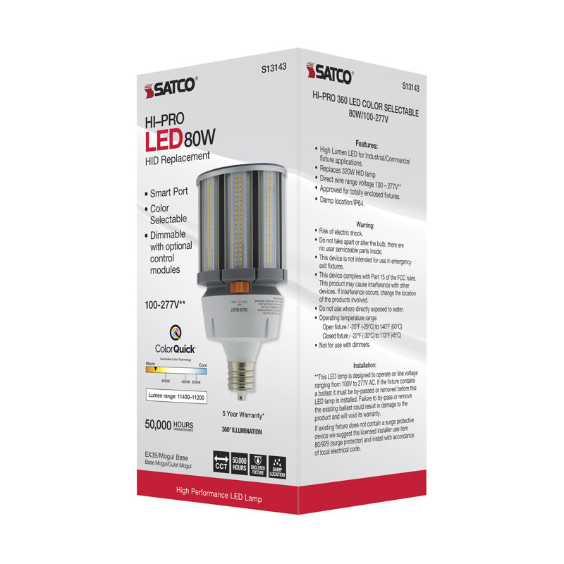 80 Watt White LED Smart Bulb