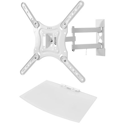 White TV Wall Mount and Entertainment Shelf