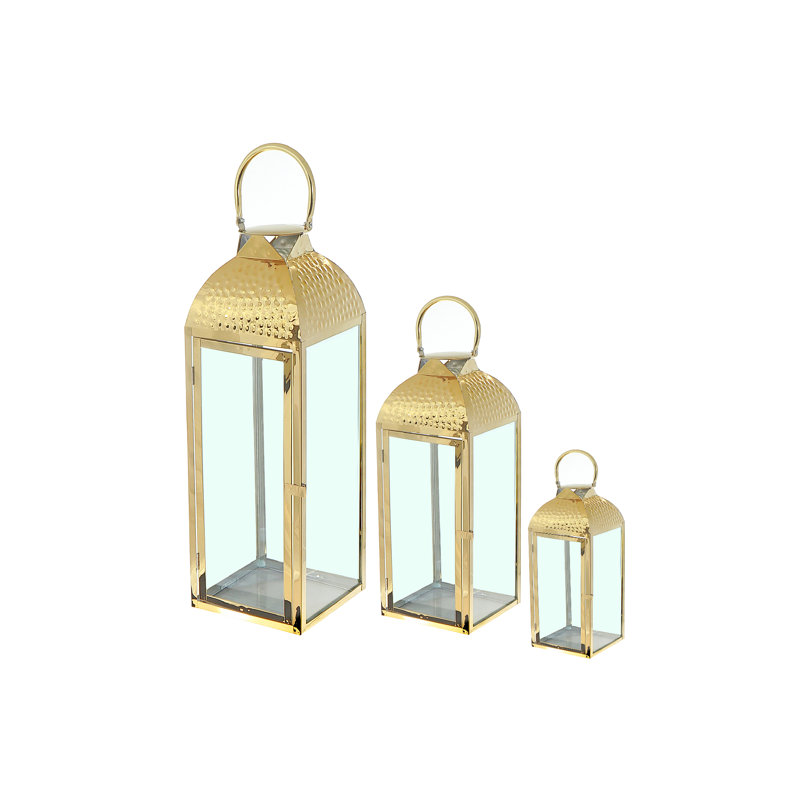 Ensemble de 3 lanternes imbriquées en métal