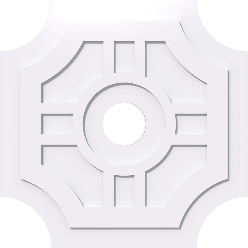 Médaillon de plafond contemporain en PVC Haus Haus, H 1 po x l 34 po x P 34 po
