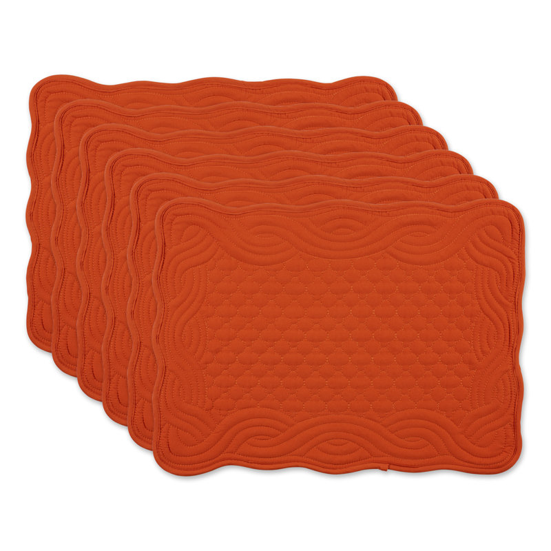 Ensemble de napperons matelassés 6 pièces Aricijana, Orange