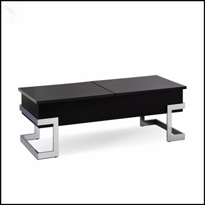 Calmam High Gloss & Chrome Finish Coffee Table With Lift Top, Perfect For Modern Living And Storage