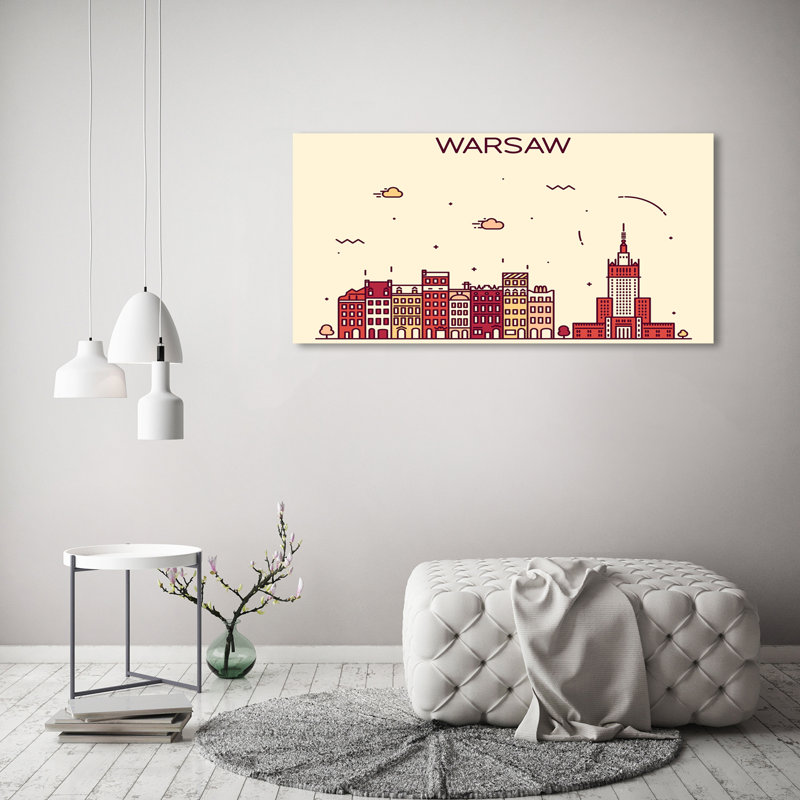 Warsaw Poland 1 Piece Wall Art on Canvas, 60cm H x 120cm W, Wrapped Canvas