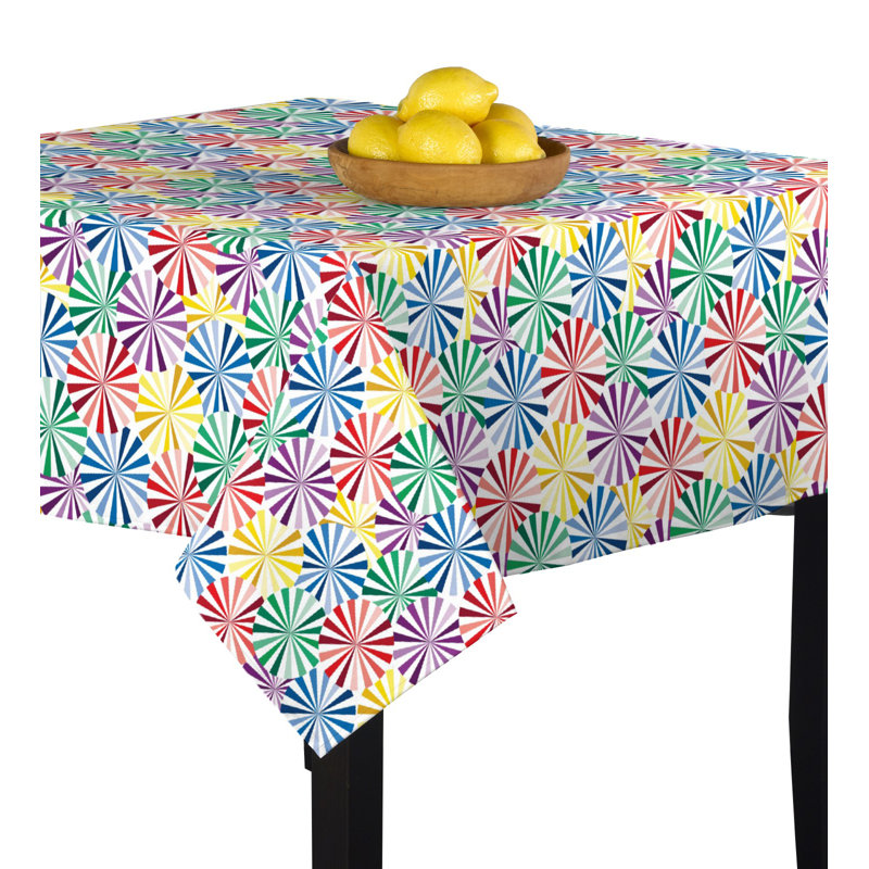 Rialta Beach Umbrellas Tablecloth, 70" x 70"