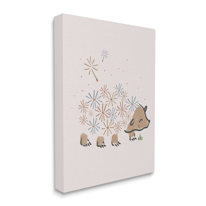 «Dandelion Flower Hedgehog» par Daphne Polselli - Impression sur toile, H 30 po x l 24 po x 1,5 po, Toile tendue