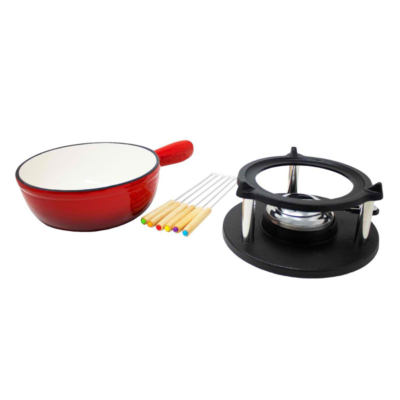 Klarstein 1.5L Cast Iron Round Dutch Oven, Red