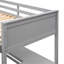 Lit mezzanine simple avec bureau et tablette en gris, chambre à coucher essentielle pour économiser de l'espace, structure en bois, idéal pour étudier le rangement relaxant - Transformez votre espace, pin, solution pratique