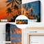«Tropical Palm Sunset», art mural sur toile tendue-129452220
