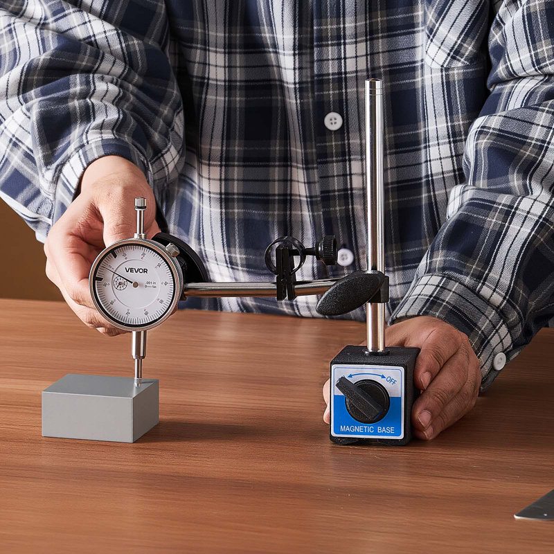 Dial Test Indicator, 0.03 mm Accuracy, 0-25.4mm Measuring Range, Easy to Read Large Dial, Professional for Internal Diameter Measurement, Runout Detection, Flatness Inspection
