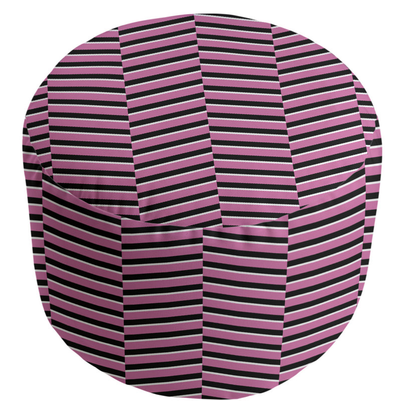 Upholstered Pouf, Pink
