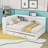 Full Wood Daybed with Twin Trundle, Shelves, Charging Station and LED Lighting-1226940324
