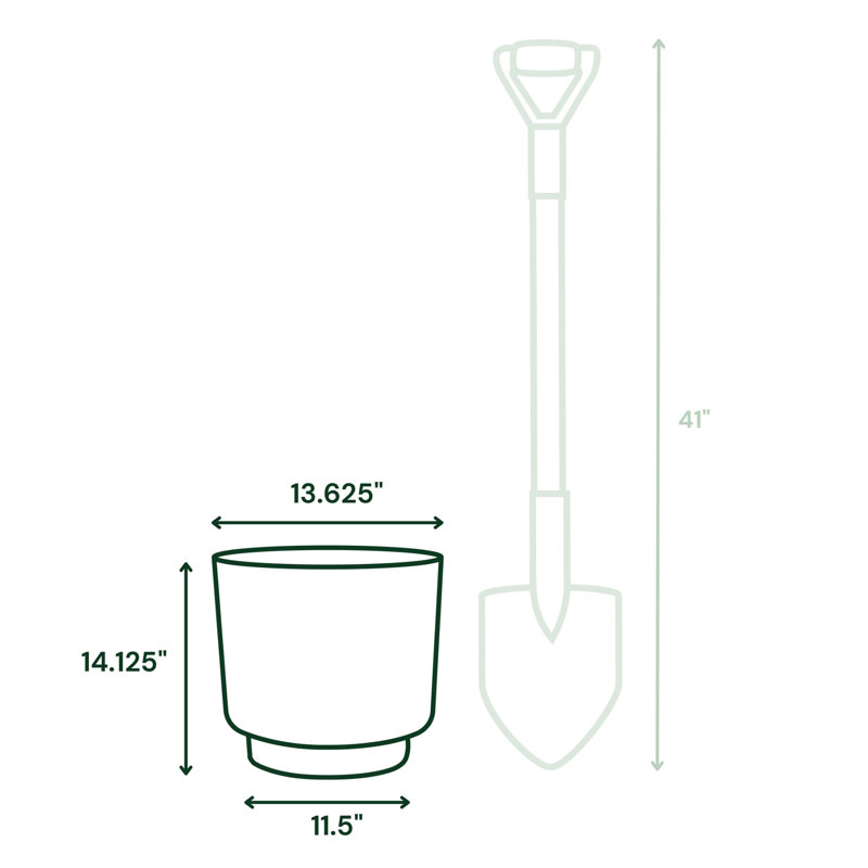 Pot de fleurs intérieur / extérieur Harlow, H 14,13 po x l 13,63 po x P 13,63 po, Brun