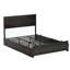 Lit double avec tête de lit et station de charge - Plateforme en métal robuste - 4 tiroirs de rangement - Assemblage facile, utilisation silencieuse, aucun sommier nécessaire - Gris foncé, COMPLET-26339998-26339992