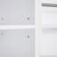 Armoire de rangement autoportante pour salle de bain avec panier à linge inclinable-588318083