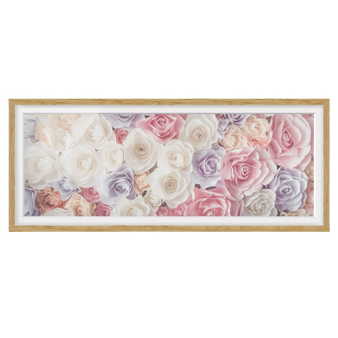 Gerahmtes Poster Pastel Paper Art Roses