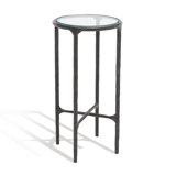 Jessa Forged Metal Tall Round End Table