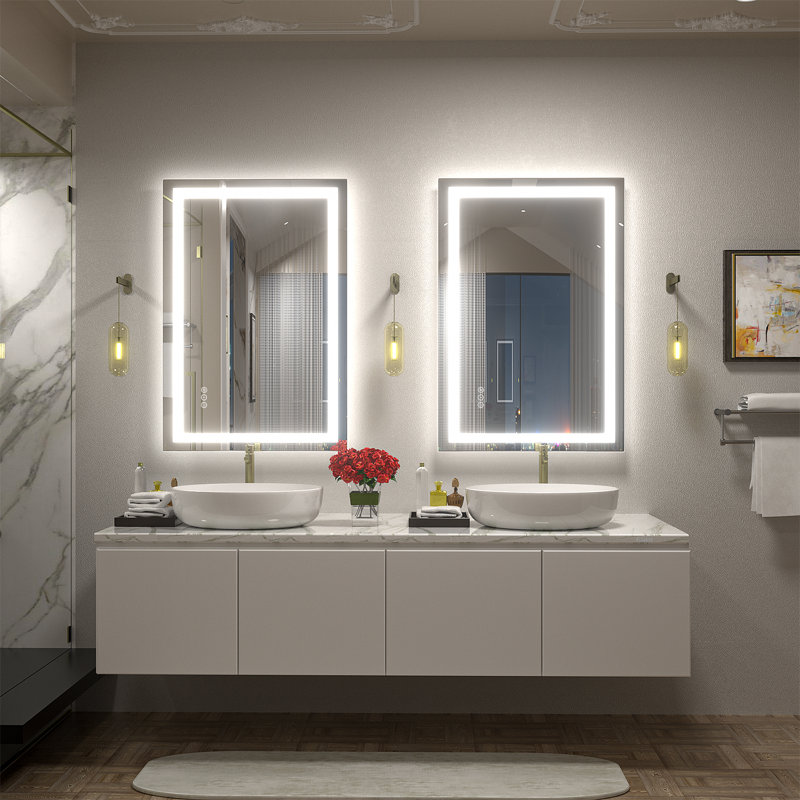 Wayfair Basics® UL Certified Front & Back LED Anti-Fog Tempered Glass Bathroom/Vanity Mirror with 3-Year Warranty, 36" x 24"
