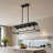 5 - Light Kitchen Island Linear Pendant with Wood Accents-947840068