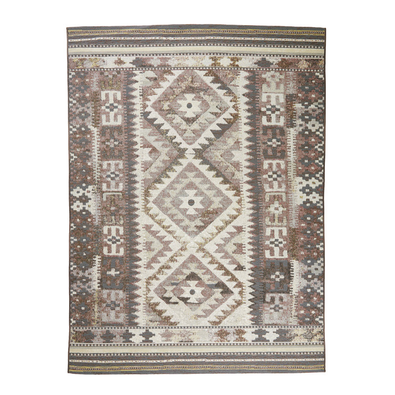 Ternan Power Loomed Indoor/Outdoor Rug, 8'10x11'10, Brown